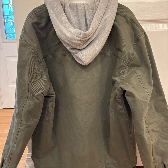 MEN'S QUIKSILVER AITOR HOODED CANVAS UTILITY JACKET COAT LARGE - Picture 2 of 7